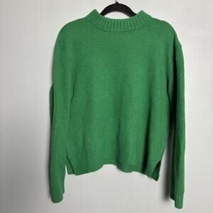 WHISTLES Women’s Green Long Sleeve Crewneck Sweater Top Medium